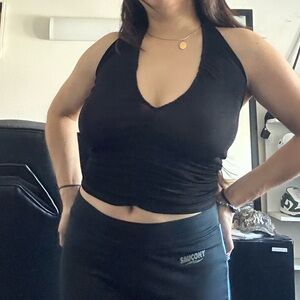 Elodie Black Halter Top Size S